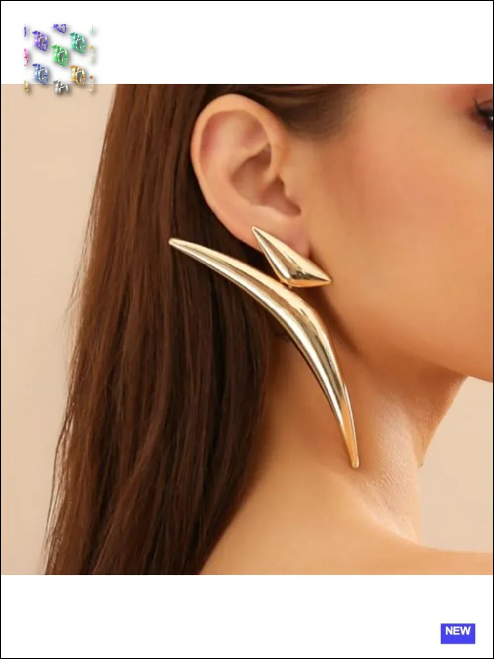 Oversized Y2K Gold Dangle Earrings Heavyweight Irregular Geometric Vintage Punk